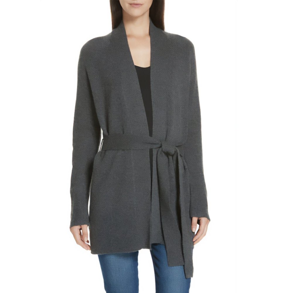 Theory | Cashmere Malinka belted cardigan | Charcoal | Size S - Picture 2 of 12